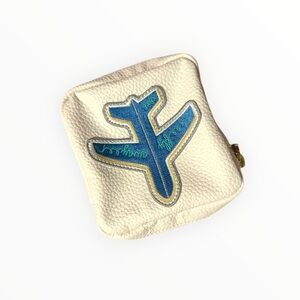 Stoney Clover Lane Cream Travel Bag with Blue Airplane Patch